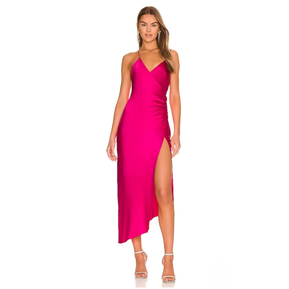 CLOSET CLOSING Ser.o.ya Emma Silk Dress in Fuchsia Sz S Seroya Revolve